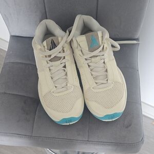 Cream and Blue Sneakers